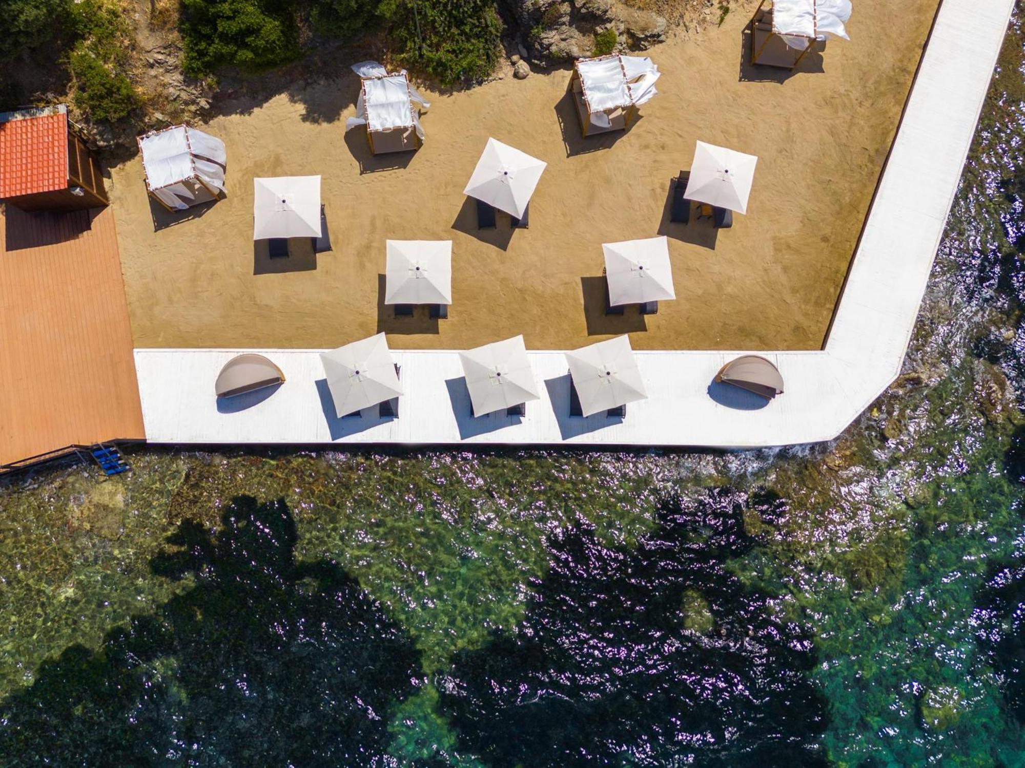 라브란다 Tmt 보드룸 리조트 Bodrum 외부 사진 Aerial view of the beach